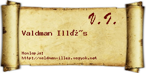 Valdman Illés névjegykártya